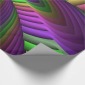Groovyエネルギッシュカラフルなネオンフラクタルパターン ラッピングペーパー (角)
