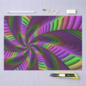 Groovyエネルギッシュカラフルなネオンフラクタルパターン 薄葉紙 (クラフト)