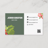 Groovyエレガントフローラモダン-トレンディー両面 名刺 (裏面)