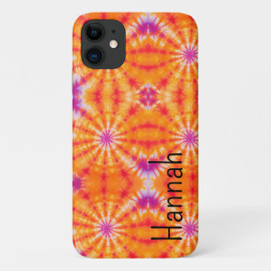 Groovyオレンジピンク絞り染めiPhoneケース iPhone 11 ケース