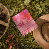 Groovyオレンジ渦巻形のとピンクのカスタマイズ可能 ノートブック