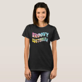 Groovyカストディティヴィンテージ絞り染めスクール清掃員 Tシャツ (正面フル)