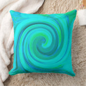 Groovyカッコいい抽象芸術アクアリキッドアートスワール クッション (ブランケット)