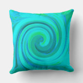 Groovyカッコいい抽象芸術アクアリキッドアートスワール クッション (裏面)
