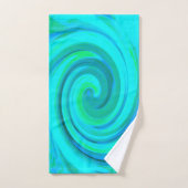 Groovyカッコいい抽象芸術アクアリキッドアートスワール ハンドタオル (ハンドタオル)