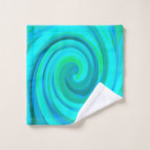 Groovyカッコいい抽象芸術アクアリキッドアートスワール バスタオルセット (ウォッシュタオル)