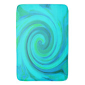 Groovyカッコいい抽象芸術アクアリキッドアートスワール バスマット (正面縦)