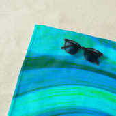 Groovyカッコいい抽象芸術アクアリキッドアートスワール ビーチタオル (インサイチュ)