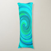 Groovyカッコいい抽象芸術アクアリキッドアートスワール ボディピロー (正面縦)
