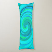 Groovyカッコいい抽象芸術アクアリキッドアートスワール ボディピロー (裏面 (縦))
