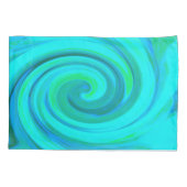 Groovyカッコいい抽象芸術アクアリキッドアートスワール 枕カバー (裏面)