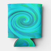 Groovyカッコいい抽象芸術アクアリキッドアートスワール 缶クーラー (正面)