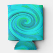 Groovyカッコいい抽象芸術アクアリキッドアートスワール 缶クーラー (裏面)