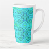 Groovyカッコいい抽象芸術アクア液体アートスワールパターン カフェラテマグ (右)