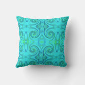 Groovyカッコいい抽象芸術アクア液体アートスワールパターン クッション (裏面)