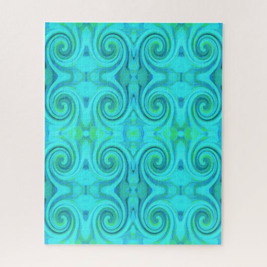 Groovyカッコいい抽象芸術アクア液体アートスワールパターン ジグソーパズル (縦)