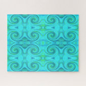 Groovyカッコいい抽象芸術アクア液体アートスワールパターン ジグソーパズル (横)