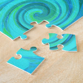 Groovyカッコいい抽象芸術アクア液体アートスワールパターン ジグソーパズル (側面)