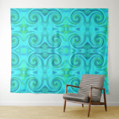 Groovyカッコいい抽象芸術アクア液体アートスワールパターン タペストリー (インサイチュ(横))