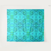 Groovyカッコいい抽象芸術アクア液体アートスワールパターン タペストリー (正面(横))