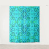 Groovyカッコいい抽象芸術アクア液体アートスワールパターン タペストリー (正面)