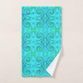Groovyカッコいい抽象芸術アクア液体アートスワールパターン バスタオルセット (ハンドタオル)