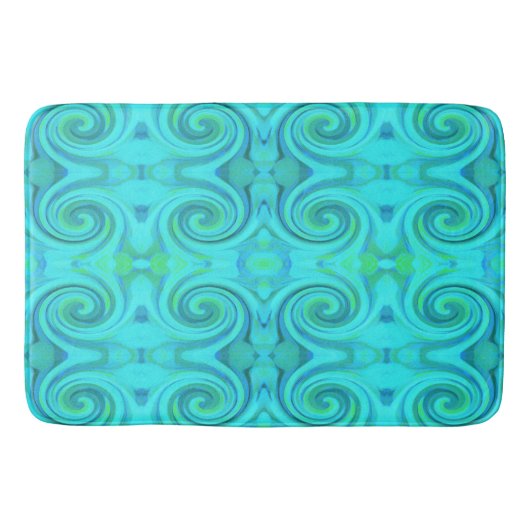 Groovyカッコいい抽象芸術アクア液体アートスワールパターン バスマット (正面)