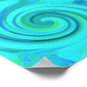 Groovyカッコいい抽象芸術アクア液体アートスワールパターン ポスター (角)