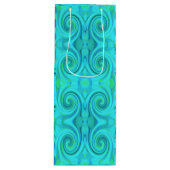 Groovyカッコいい抽象芸術アクア液体アートスワールパターン ワインギフトバッグ (正面)