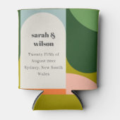 Groovyカラフルレトロアーはっきりしたチ抽象芸術結婚の 缶クーラー (正面)