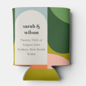 Groovyカラフルレトロアーはっきりしたチ抽象芸術結婚の 缶クーラー (裏面)