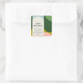 Groovyカラフルレトロアーチ抽象芸術ベビースシャワー スクエアシール (バッグ)