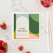 Groovyカラフルレトロアーチ抽象芸術ベビースシャワー スタンダードカクテルナプキン (インサイチュ)