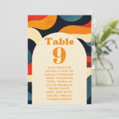 Groovyカラフルレトロテーブル番号座席表 招待状 (スタンド正面)