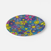 Groovyカラフルレトロマクシマリスト60s 70sフローラ ペーパープレート (アングル)