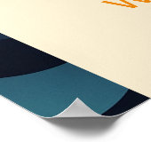 Groovyカラフルレトロ波形結婚のウェルカムサイン ポスター (角)