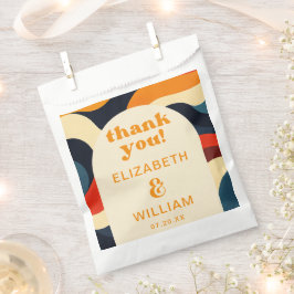 GroovyカラフルレトロWavy Boho's 結婚 Thank You フェイバーバッグ