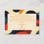 GroovyカラフルレトロWavy Boho's 結婚 Thank You プレイスカード (裏面)