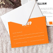 Groovyカラフル市松模様にユニークレトロ結婚の 出欠カード