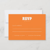 Groovyカラフル市松模様にユニークレトロ結婚の 出欠カード (正面)