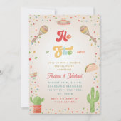 Groovyカラフル Fiesta HeまたはShe-esta Mexican 招待状 (正面)