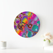 Groovyカラーバースト ラージ壁時計 (ホーム)