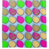 Groovyガーデンポッド：鮮やかレトロ シャワーカーテン (正面)