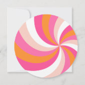 Groovyガールパワーベビーシャワーサンキューカード 招待状 (裏面)