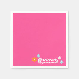 Groovyガールパワーベビーシャワーナプキン スタンダードカクテルナプキン