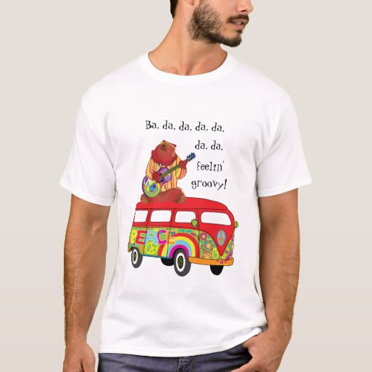 GroovyギターベアTシャツ Tシャツ (正面)