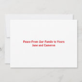 Groovyクリスマスかわいいヒッピーの写真カードを持っている (裏面)