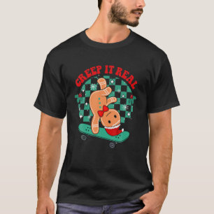 Groovyクリスマスのクリープitスケー実在トボーディングゲンジ Tシャツ
