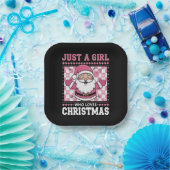 Groovyクリスマスを愛する女の子サンタクリスマス ペーパープレート (パーティー)