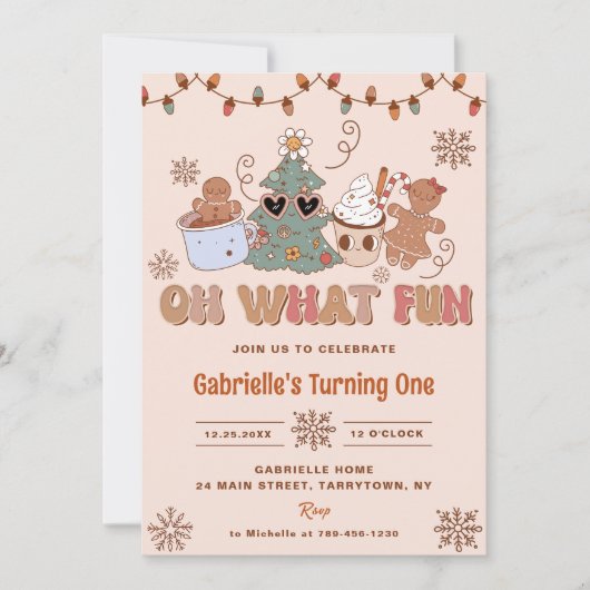 Groovyクリスマスオハイズパーティー何おもしろい 招待状 (正面)